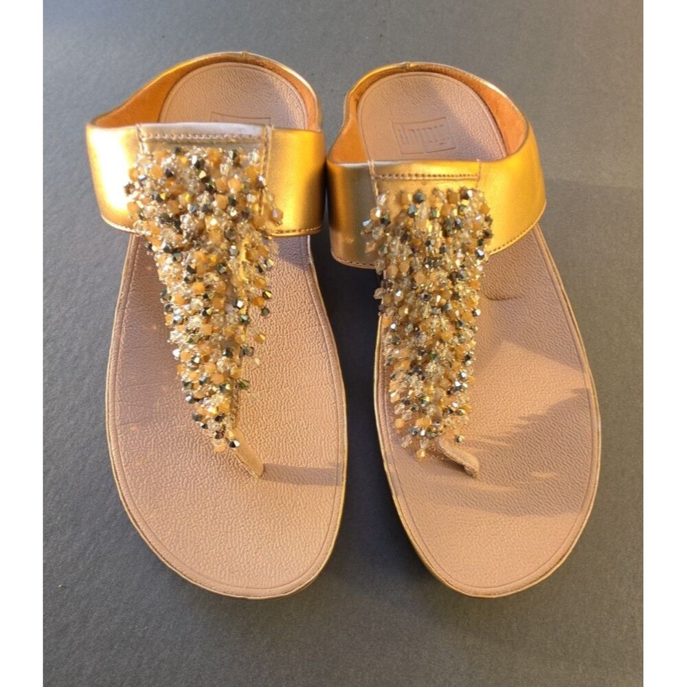 FitFlop Size 10 Rumba Beaded Flip Flops Sandals Shoes